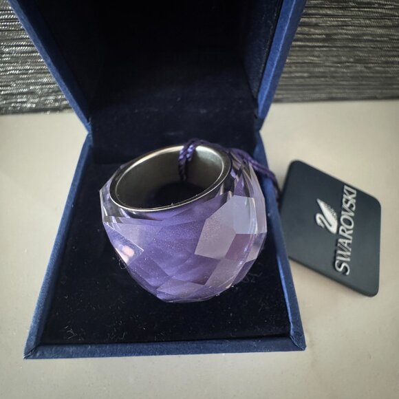 Swarovski Nirvana Flash Purple Lavender Ring NWT EU 60 Size US 9 - Picture 8 of 14